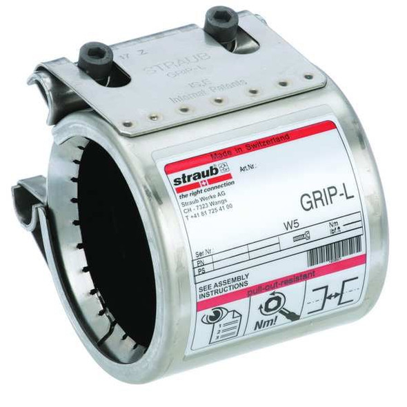 Straub Grip Pipe Coupling,4"Pipe,w/ Insert G20901-SI