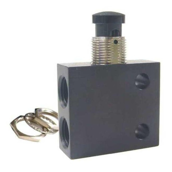 Pneumadyne Manual Air Control Valve,Button,Aluminum C040405