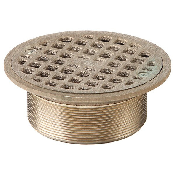 Round Commercial Grate, Nickel Bronze, 3-3/4", threaded