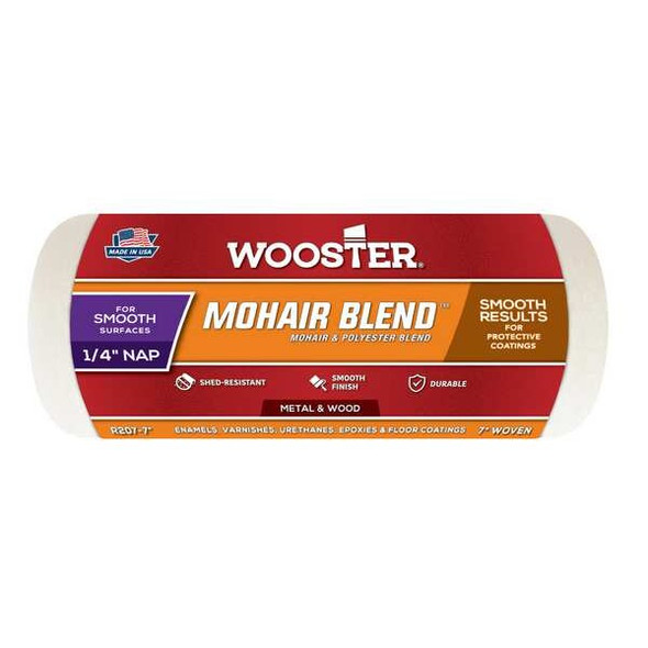 Wooster 7" Paint Roller Cover, 1/4" Nap, Mohair/Polyester R207-7