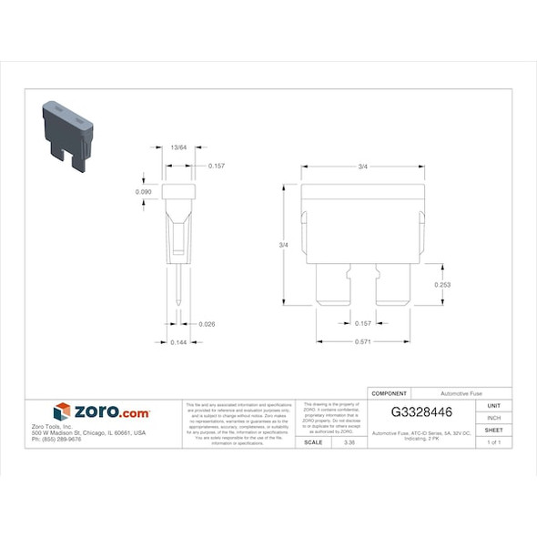 Eaton Bussmann Automotive Fuse, 5A, 2 PK BP/ATC-5ID