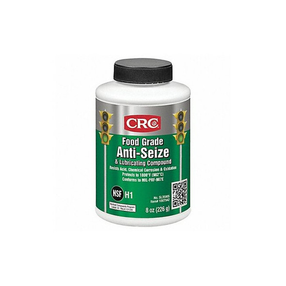Crc Food Grade Anti-Seize, H1 Food Grade, 8 oz Brush-Top Can, White SL35905