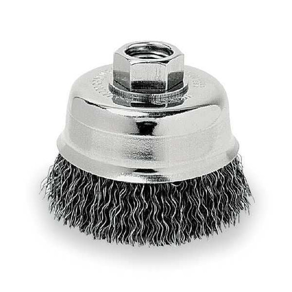 Weiler Crimped Wire Cup Wire Brush, 3-1/2" 93023