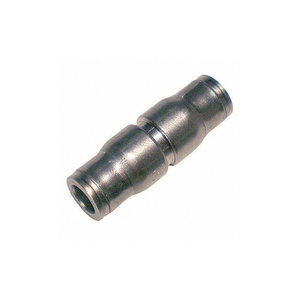 Legris Push-Fit Union Fitting, 1/4 in Tube Size, Brass, Silver 3606 06 00