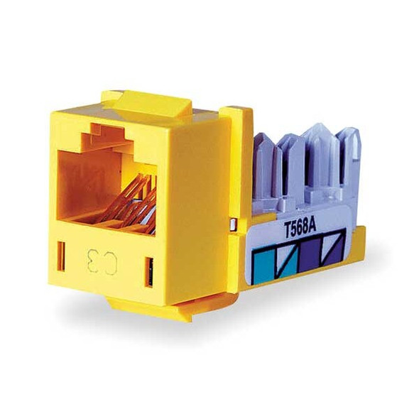 Hubbell Premise Wiring Jack,Yellow,Cat6,Rj45 HXJ6Y