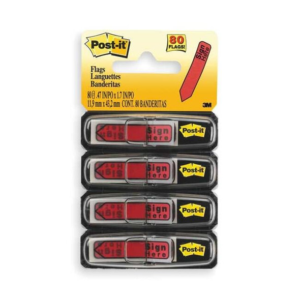 Post-It Sticky Arrow Flags,Sign Here,Red,PK4 684-RDSH