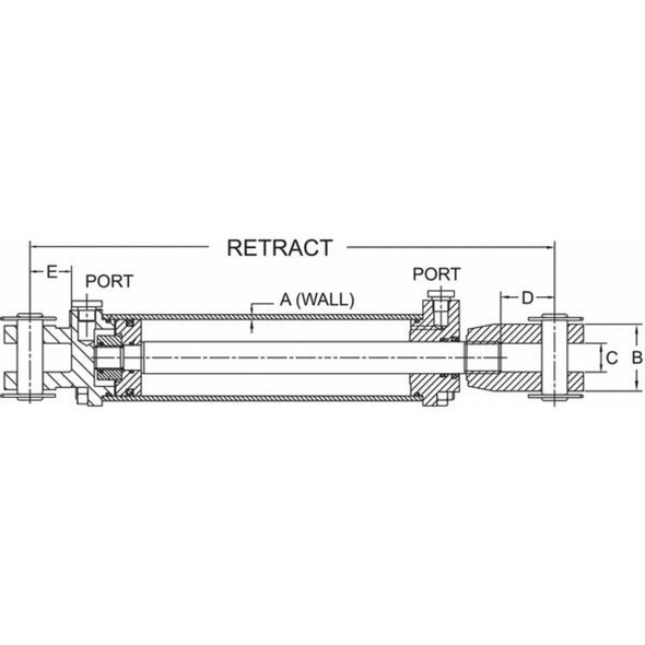 Maxim TC Tie-rod Hydraulic Cylinder: 2 Bore x 24 Stroke - 1.125 Rod 218312