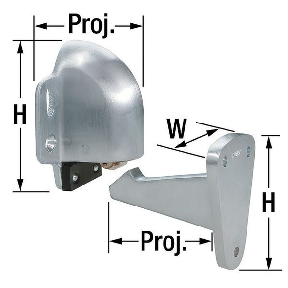 Rockwood Door Stop,Wall-Mount,Satin Chrome 494.26D