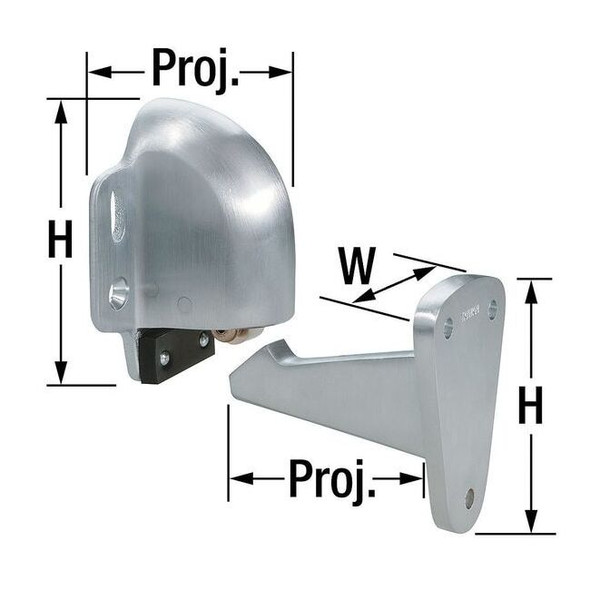 Rockwood Door Stop,Wall-Mount,Satin Chrome 494.26D