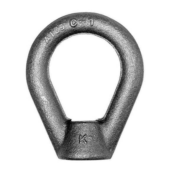 Oval Eye Nut, 1/2"-13 Thread Size, 5/8 in Thread Lg, Steel, Black Oxide