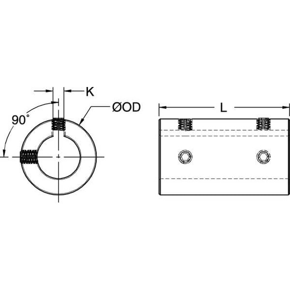 Ruland Coupling, Set Screw Type, Bore 1 In SCC-16-16-F