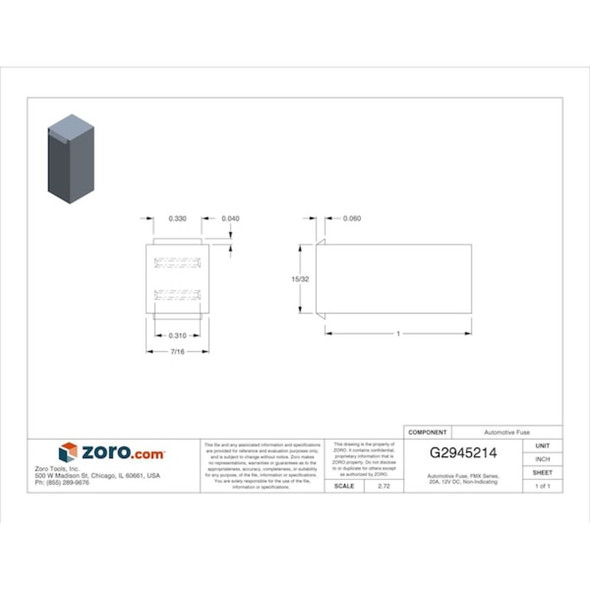 Eaton Bussmann Automotive Fuse, FMX Series, 20A, 12V DC, Non-Indicating FMX-20