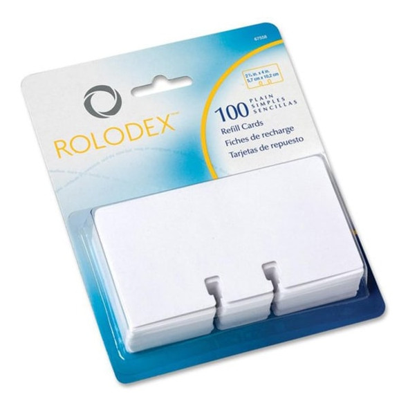 Rolodex Blank Rotary Cards,White,2 1/4 " H,PK100 67558 Rolodex Blank Rotary Cards,White,2 1/4 " H,PK100 67558