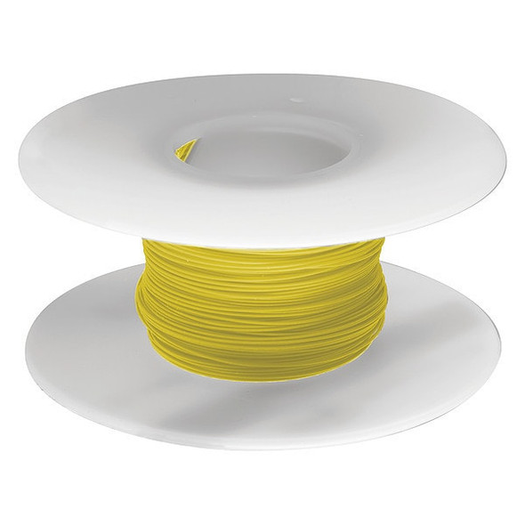Ok Industries Spooled Wrapping Wire, 30 AWG, Yellow, Kynar(R), 100 ft R30Y-0100
