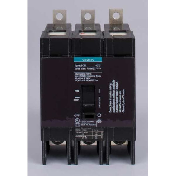 Siemens Miniature Circuit Breaker, BQD Series, 50A, 3 Pole, 480V AC, 14kA at 480V AC BQD350