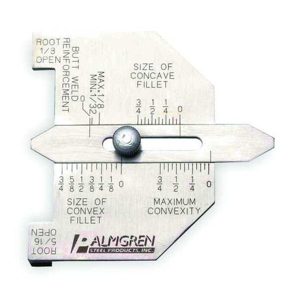 Palmgren Butt/Fillet Weld Gauge,From 0 to 3/4 In 9655501