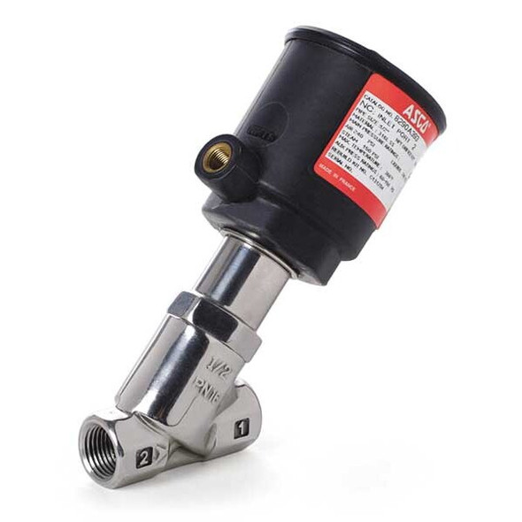 Asco RedHat Angle Body Piston Valve,Bronze,NC,1/2 In 8290A384