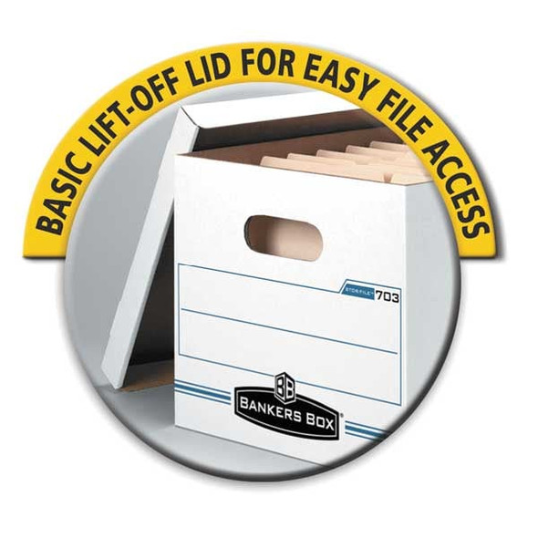 Bankers Box File Box,Blue; White,10" H,PK12 00789