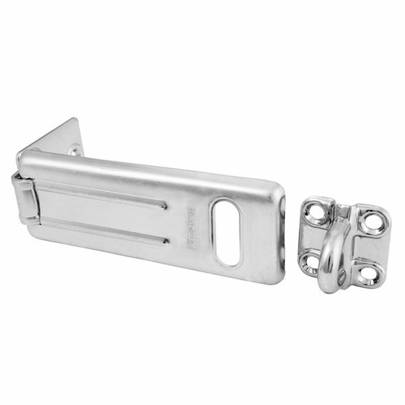 Master Lock Latching Hasp,Fixed,Natural,4-1/2 In. L 704