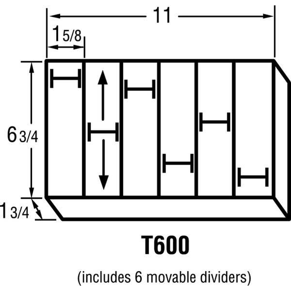 Flambeau CompartmentBox,11inW,6.75inL,Clear T600 Flambeau CompartmentBox,11inW,6.75inL,Clear T600