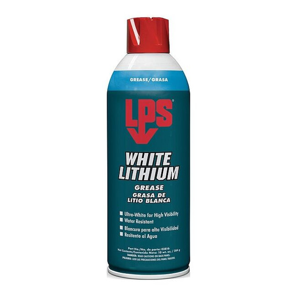 Multipurpose Grease, White Lithium, NLGI Grade 2, 16 oz Aerosol Can, White
