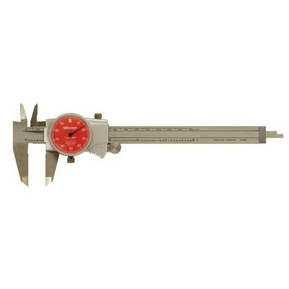 Mitutoyo Dial Caliper,6 In,Red,0.100 In/Rev 505-742-54J