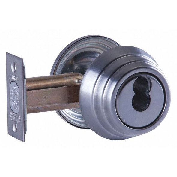 Arrow Lock Deadbolt, Cylindrical, Satin Chrome Finish E61 26D IC