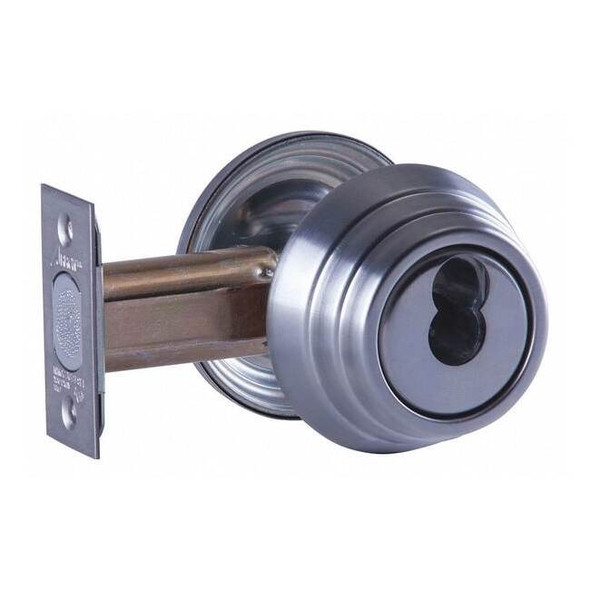 Arrow Lock Deadbolt,Cylindrical,Satin Chrome Finish E61 26D IC