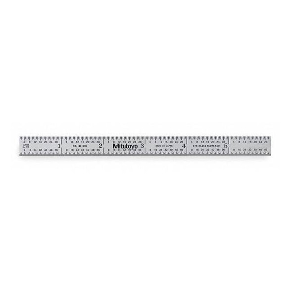 Mitutoyo Steel Rule,Flexible,6In,32/64ths/0.5/1mm 182-205