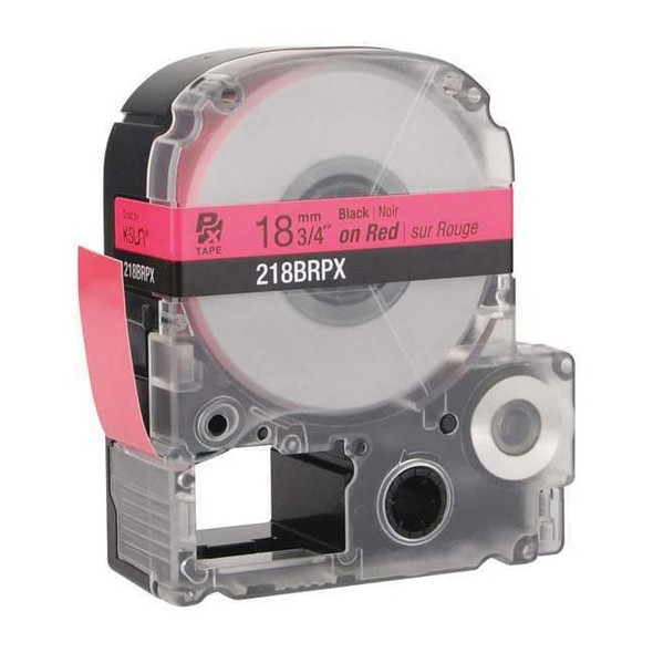 Epson Label Cartridge, Black on Red, Labels/Roll: Continuous 218BRPX