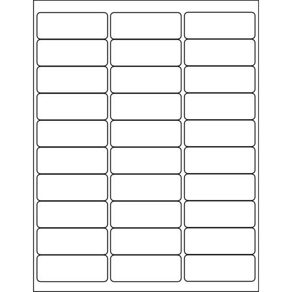 Avery Laser Label, 2 5/8 in Label W, 1 in Label H, 30 Labels per Sheet White 7278205160