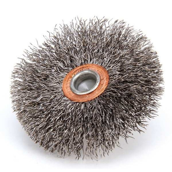 Weiler Crimped Wire Wheel Wire Brush, Stem, 3" 93028