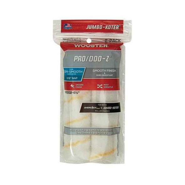 Wooster 6-1/2" Mini Paint Roller Cover, 3/8" Nap, Woven Fabric RR302-6 1/2