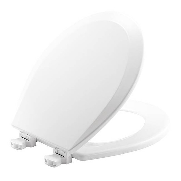 Bemis Toilet Seat With Cover, Enameld Wood, Round, White 500EC-000