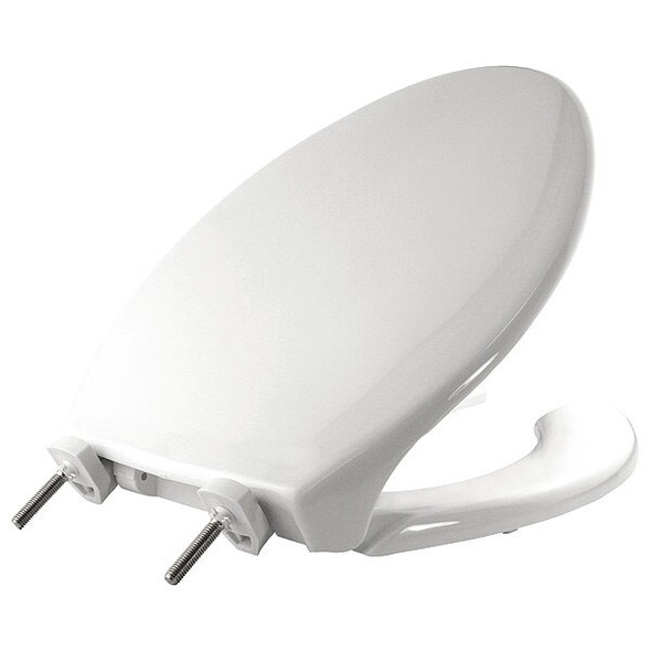Bemis Toilet Seat With Cover, Plastic, Elongated, White 7850TDG-000