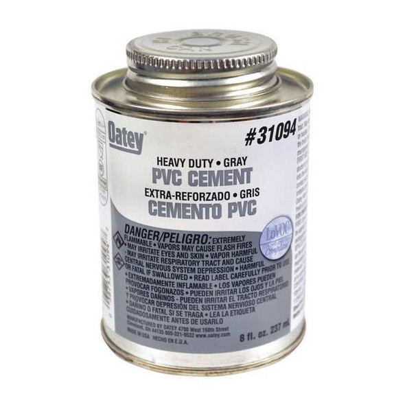 Oatey Pipe Cement,8 fl oz,Gray 31094