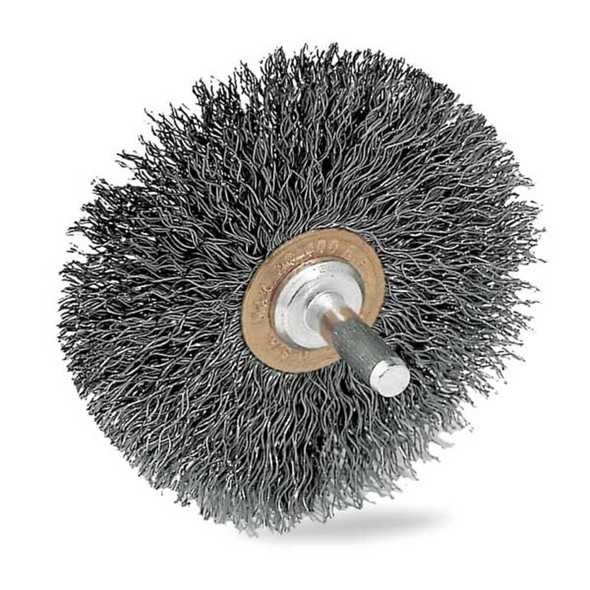 Weiler Crimped Wire Wheel Wire Brush, Stem, 3" 93129