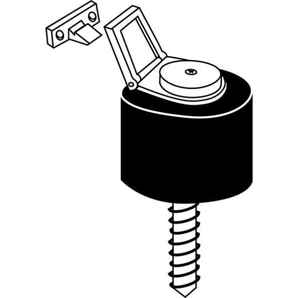 Rockwood Rubber Bumper Door Stop, Cast Brass, Black, 3"H 464.26D