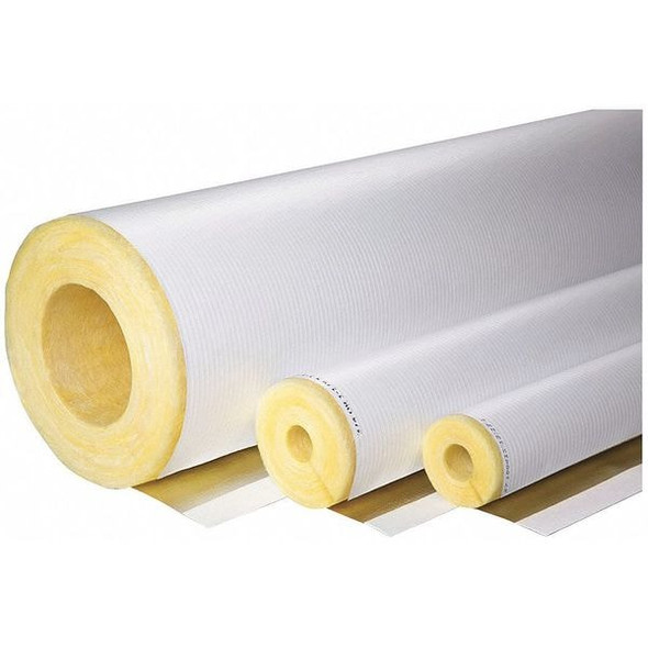 Johns Manville Pipe Insulation, 3 ft. L, Fiberglass, 1 in Wall 690449