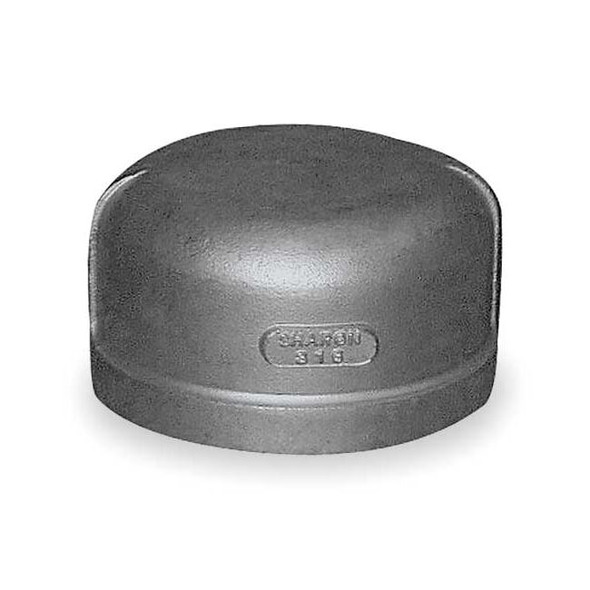 2-1/2 in FNPT 316L Stainless Steel Pipe Cap, Class 150, Schedule 10