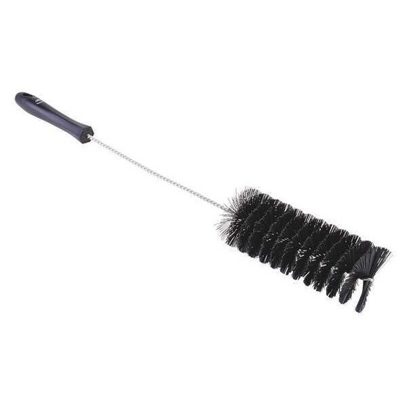 2 3/8 in W Tube and Valve Brush, Medium, 13 1/2 in L Handle, 6 in L Brush, Black