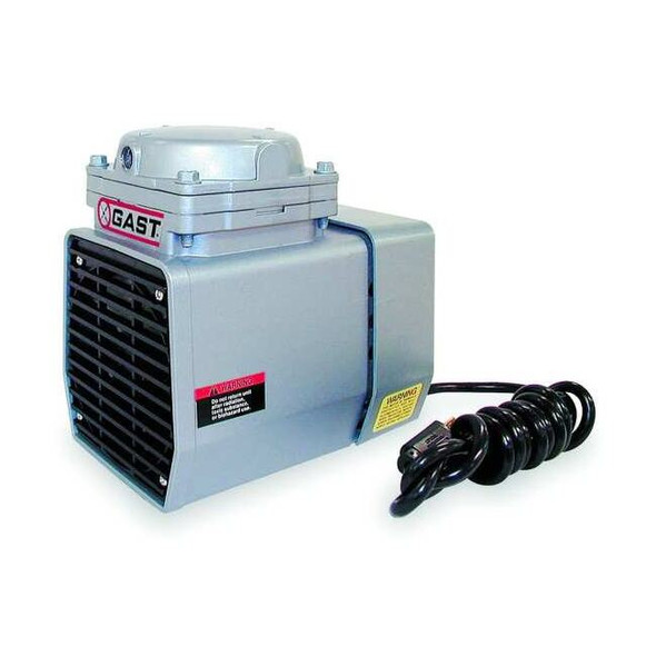 Gast Compressr/Vacuum Pump, 1/8 HP, 60 Hz, 115V DOA-P707-AA