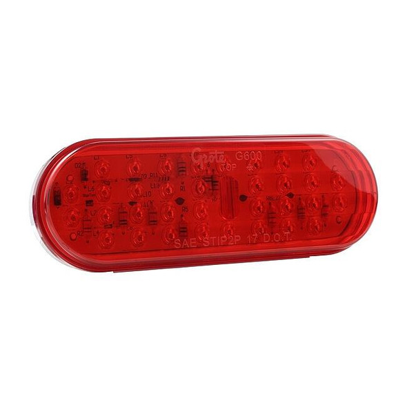 Grote Stop/Turn/Tail Light,Oval,Red,6-1/2" L G6002