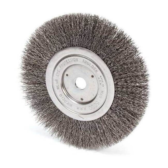 Weiler Crimped Wire Wheel Wire Brush, Arbor, 7" 93490