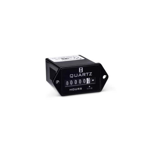 Trumeter Hour Meter,DC Quartz,2-Hole,Rectangular 732-0004