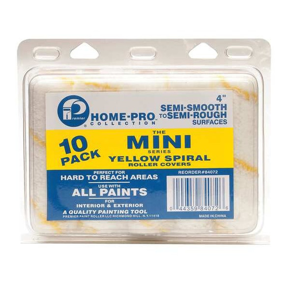 Premier MiniRoller Cover,4"L,1/2"Nap,Perlon,PK10 84072 Premier MiniRoller Cover,4"L,1/2"Nap,Perlon,PK10 84072