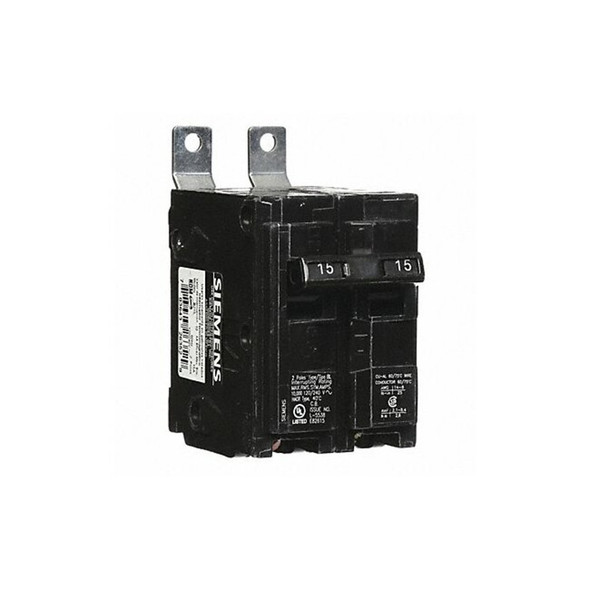 Siemens Circuit Breaker,15A,Bolt On,120/240V,2P B215