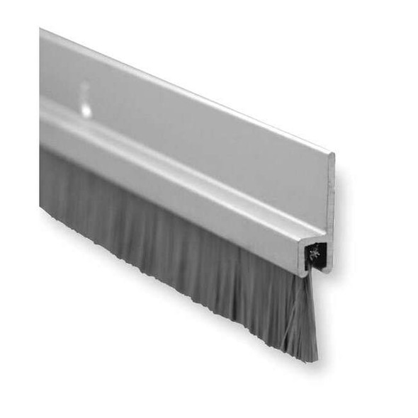 Pemko Door Sweep, Brush Insert, Aluminum,4 ft Lg, 1/4 in Wd, Aluminum 18061CNB48