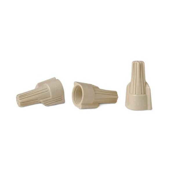 Twist-On Wire Connector, 8 AWG Max, Tan, Polypropylene Insulation, 600 V, 150 PK