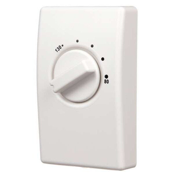 Columbus Electric Line Volt NP Analog Tstat 1C,White,SPST 1A22-7